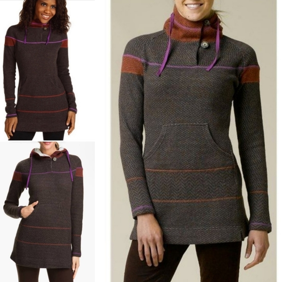 Caitlyn Wool Tunic Sweater Hooded 